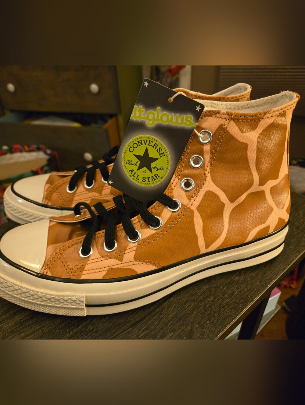 Converse Chuck Taylor 70 Hi Glow-In-The-Dark Giraffe Sneaker Men's 8 Woman's 10